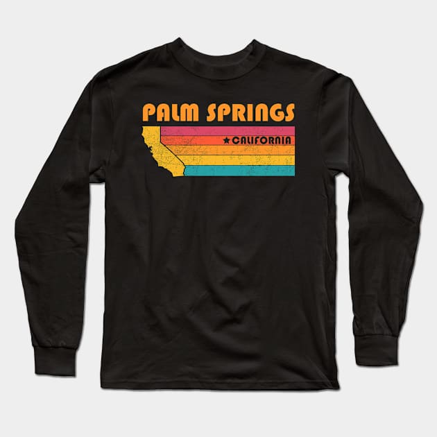 Palm Springs California Vintage Distressed Souvenir Long Sleeve T-Shirt by NickDezArts